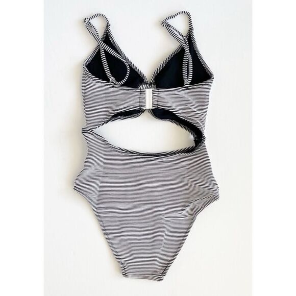 Solid & Striped The Esme Dizzy Rib Stripe One Piece Swimsuit Size S / NWT - Picture 4 of 7